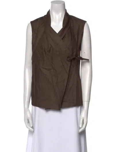 Pre-owned Joseph V-neck Sleeveless Blouse In Brown
