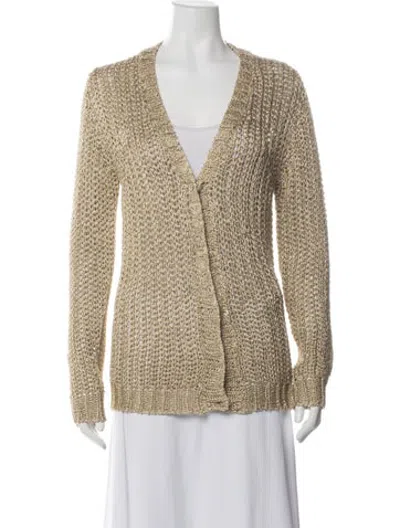 Pre-owned Joseph V-neck Sweater In Metallic