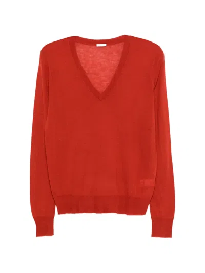 Joseph V-neck Sweater In Red