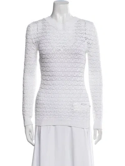 Pre-owned Joseph V-neck Sweater In White