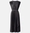 Joseph Volta Belted Plissé Satin Midi Dress In Black
