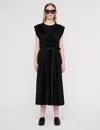 Joseph Volta Knit Weave Plissé Dress In Black