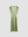 Joseph Womens Matcha Volta Plissé Woven Midi Dress In Matcha