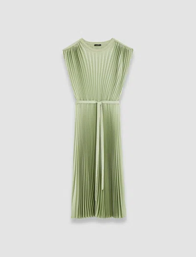Joseph Womens Matcha Volta Plissé Woven Midi Dress