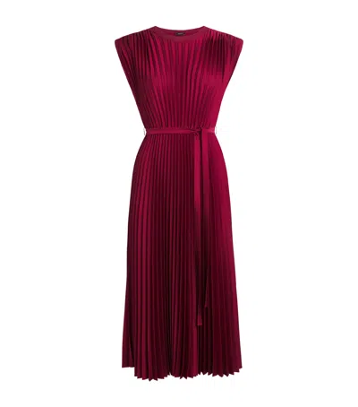 Joseph Volta Sleeveless Pleated Midi Dress In Red