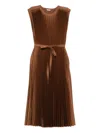 Joseph Volta Pleated Midi Dress In Brown
