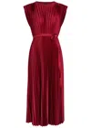 Joseph Volta Knit Weave Plissé Dress In Red