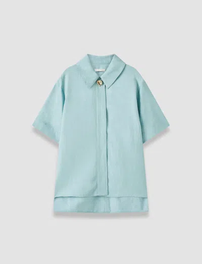 Joseph Volu Light Linen Blend Shirt In Blue