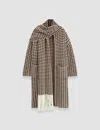 Joseph Waffle Knit Coat In Ivory/arabica