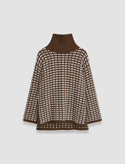 Joseph Waffle Knit High Neck Jumper In Ivory/arabica