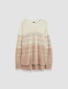 Joseph Weave Knit Round Neck Jumper In Ivory/blusher