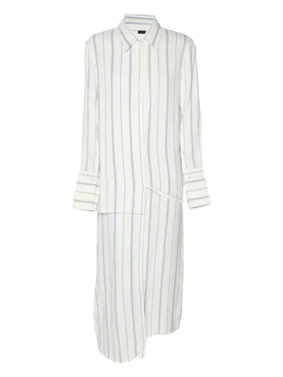 Pre-owned Joseph Stripe-detail Midi Dress In White