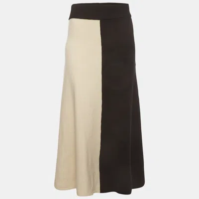 Pre-owned Joseph White /black Knit A-line Midi Skirt L