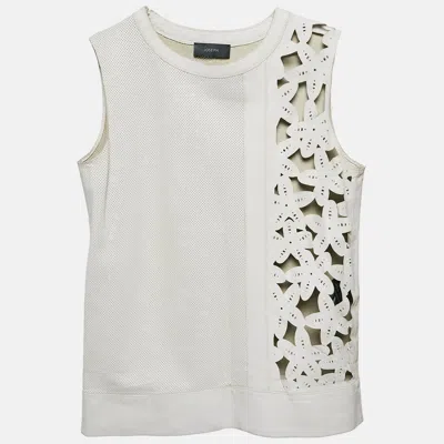 Pre-owned Joseph White Leather Cut-out Detail Top S