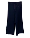 Joseph Wide Leg Pants With Red Stitching In Blue Viscose In Blue