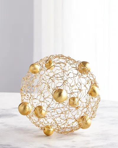 Joseph Williams 22" Wire Art Globe In Gold