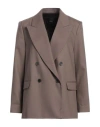 Joseph Woman Blazer Light Brown Size 8 Virgin Wool, Elastane