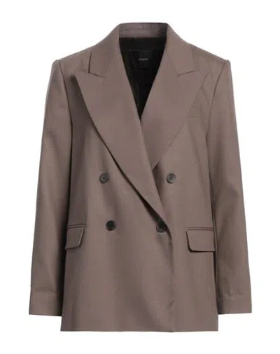 Joseph Woman Blazer Light Brown Size 8 Virgin Wool, Elastane