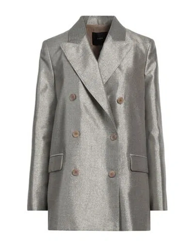 Joseph Woman Blazer Platinum Size 10 Polyester, Viscose, Metallic Fiber In Grey