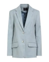 Joseph Woman Blazer Sky Blue Size 4 Linen, Cotton, Elastane