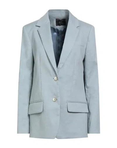 Joseph Woman Blazer Sky Blue Size 4 Linen, Cotton, Elastane