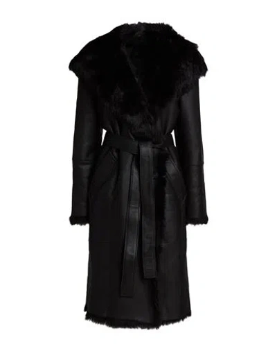 Joseph Woman Coat Black Size 6 Lambskin
