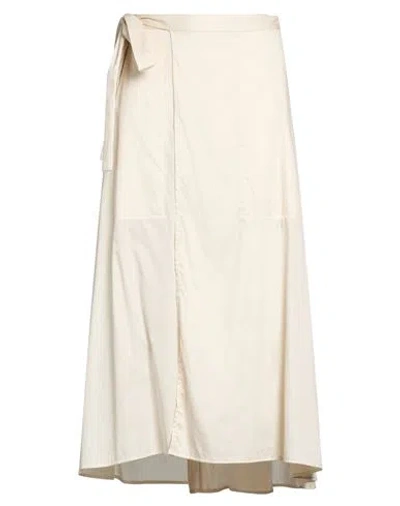 Joseph Woman Midi Skirt Cream Size 8 Cotton In Neutral