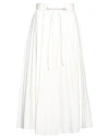 Joseph Woman Midi Skirt Ivory Size 8 Linen, Cotton, Elastane