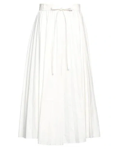 Joseph Woman Midi Skirt Ivory Size 8 Linen, Cotton, Elastane