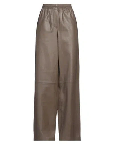 Joseph Woman Pants Khaki Size 8 Lambskin In Brown