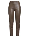 Joseph Woman Pants Khaki Size 8 Lambskin In Brown