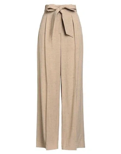Joseph Woman Pants Sand Size 10 Viscose, Silk, Linen In Brown