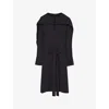 Joseph Womens Black Danville Drape-sleeve Silk-crepe Knee-length Dress In Black