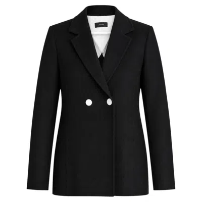 Pre-owned Joseph Women's Contemporary Black Wool Cashmere Jacket, Size Uk12