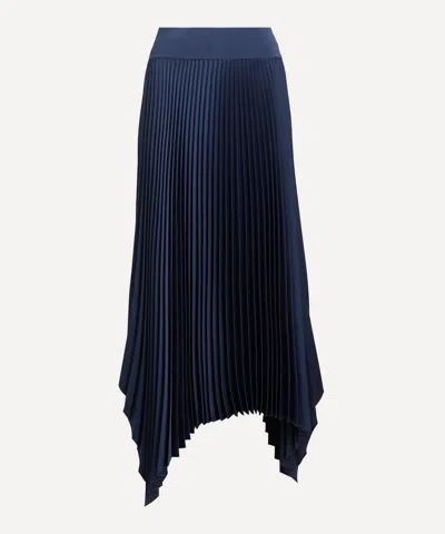 Joseph Women's Harbour Blue Ade Knit Weave Plisse Skirt