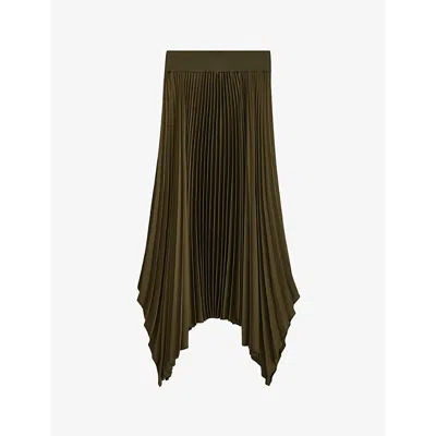 Joseph Ade Pleated Handkerchief Maxi Skirt In Hass Avocado