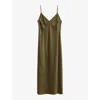 Joseph Silk Satin Clea Dress In Hass Avocado