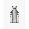 Joseph Cretto Jacquard Knitted Tank Top In Ivory Combo