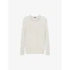 Joseph Open Cashmere Round Neck Jumper In Ivory