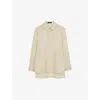 Joseph Silk Crepe De Soie Bold Blouse In Oat