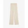 Joseph Grid Viscose Knitted Trousers In Oat