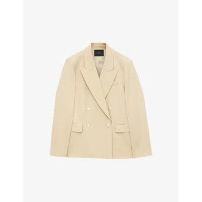 Joseph Womens Safari Jaden Regular-fit Double-breasted Stretch-wool Blazer In Champagne