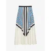 Joseph Cretto Print Avron Skirt In Navy Combo