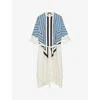 Joseph Cretto Print Dania Dress In Navy Combo