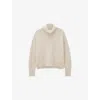 Joseph Womens Affogato Brushed High-neck Stretch Cashmere-blend Jumper Xs In Neutral
