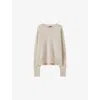 Joseph Womens Affogato Brushed Round-neck Stretch-cashmere Jumper In Neutral
