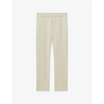 Joseph Womens Affogato Coleman Straight-leg Mid-rise Stretch-cotton Trousers In Brown