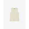 Joseph Womens Affogato Round-neck Regular-fit Cotton And Silk-blend Tank Top In Neutral