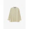 Joseph Womens Affogato/black Athena Geometric-stripe Stretch Silk-blend Blouse In Neutral