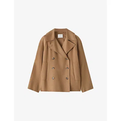 Joseph Womens Apollo Double-breasted Wool-blend Jacket Camel In Neutral